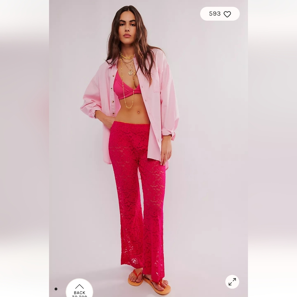 #249- Free People All Day Lace Flare Trousers Nwot